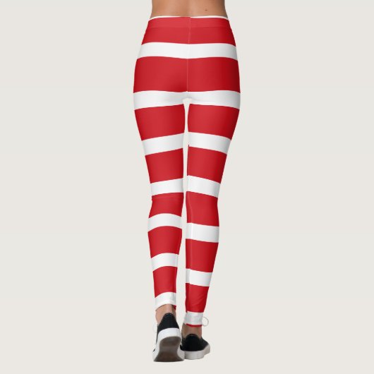 Rood- en wit strempatroon leggings (Achterkant)