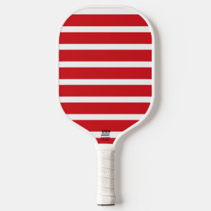 Rood- en wit strempatroon pickleball paddle