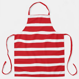 Rood- en wit strempatroon schort