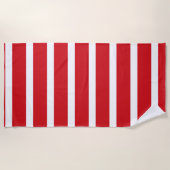 Rood- en wit strempatroon strandlaken (Voorkant)