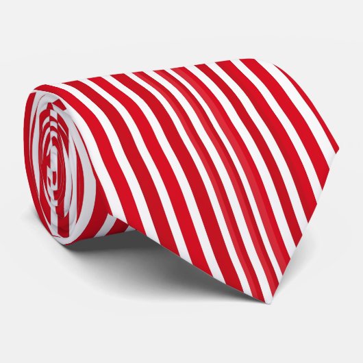 Rood- en wit strempatroon stropdas (Opgerold)