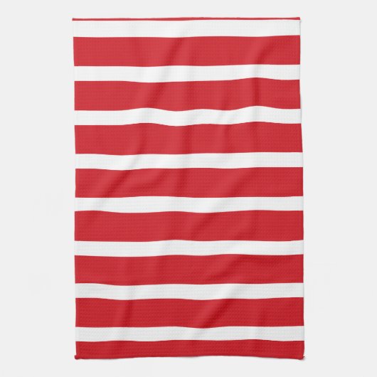 Rood- en wit strempatroon theedoek (Verticaal)