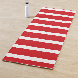 Rood- en wit strempatroon yogamat