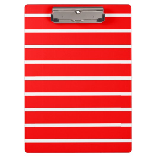 Rood en Wit Strepen Design Klembord (Voorkant)