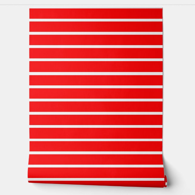 Rood en wit strepen ontwerp behang (Afrollen)