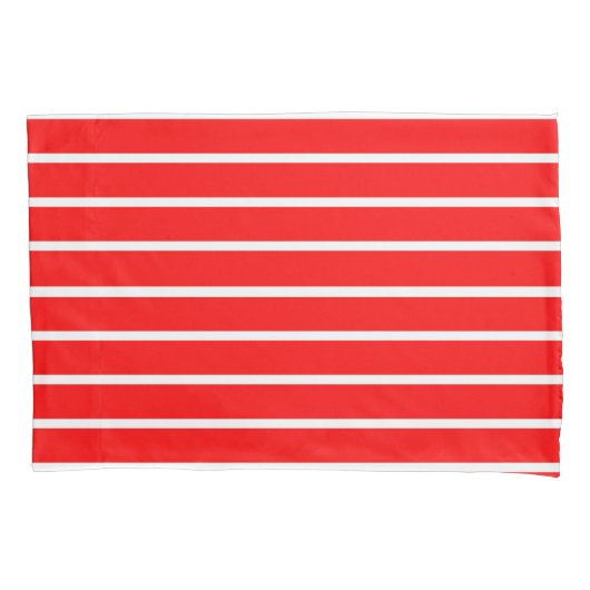 Rood en wit strepen ontwerp kussensloop (Voorkant)