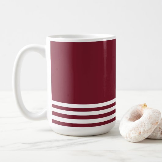 Rood en Wit Strepen Patroon Koffiemok (Met donut)