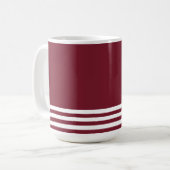 Rood en Wit Strepen Patroon Koffiemok (Voorkant links)