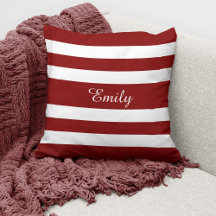 Rood en wit strepenpatroon naam monogram 