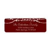 Rood en Wit String Lights Retouradres Etiket (Voorkant)