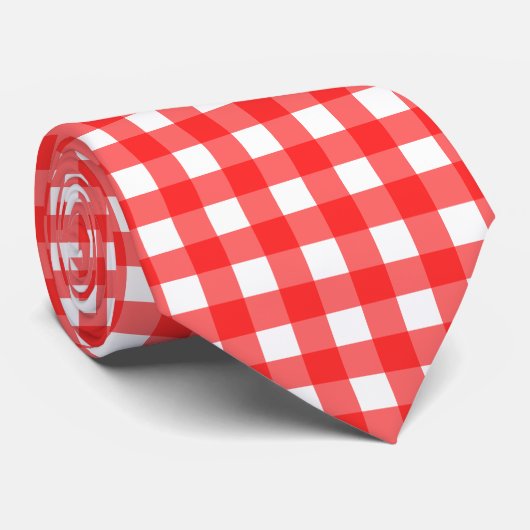 Rood en wit Stropdas van de Controle van Gingham (Opgerold)