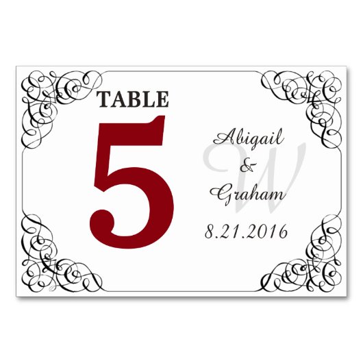 Rood en wit tafel Kaart (Voorkant)