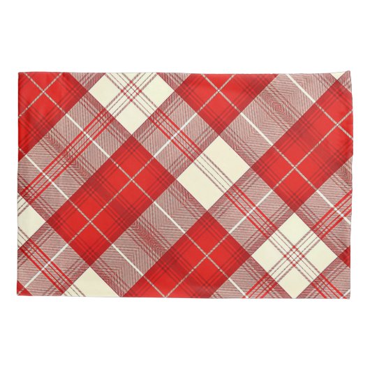 Rood en wit tartan kussensloop (Achterkant)