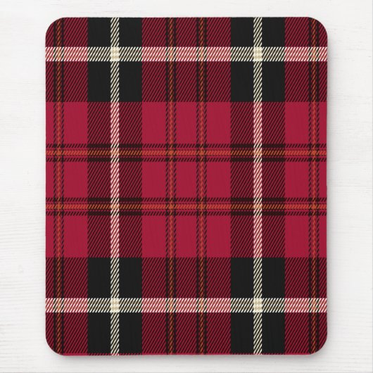 Rood en wit Tartan Muismat (Voorkant)