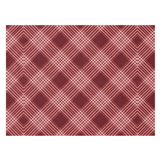 Rood en wit Tartan Tafelkleed (Voorkant (Horizontaal))