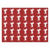 Rood en wit teckelontwerp tafelkleed (Voorkant (Horizontaal))