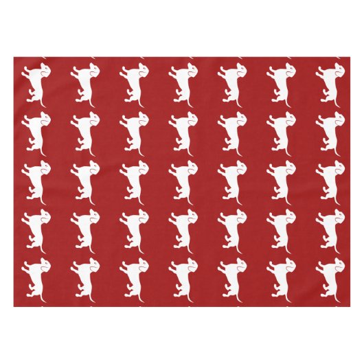 Rood en wit teckelontwerp tafelkleed (Voorkant (Horizontaal))