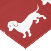 Rood en wit teckelontwerp tafelkleed (Gekanteld)