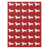 Rood en wit teckelontwerp tafelkleed (Voorkant)