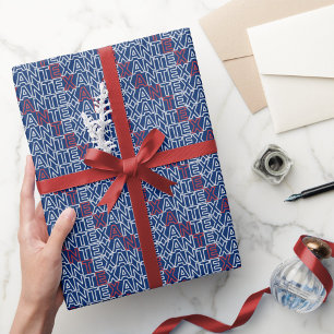 Rood en wit TEXAN Neon Wrapping Paper Cadeaupapier