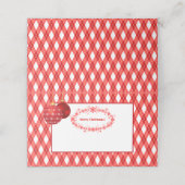 Rood en wit thema / Vrolijk kerstfeest Plaatskaartje (Buitenkant ongevouwen)