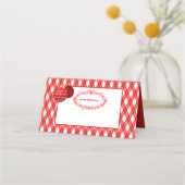 Rood en wit thema / Vrolijk kerstfeest Plaatskaartje (Voorkant)