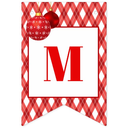 Rood en wit thema / Vrolijk kerstfeest Vlaggetjes (Eerste vlag)