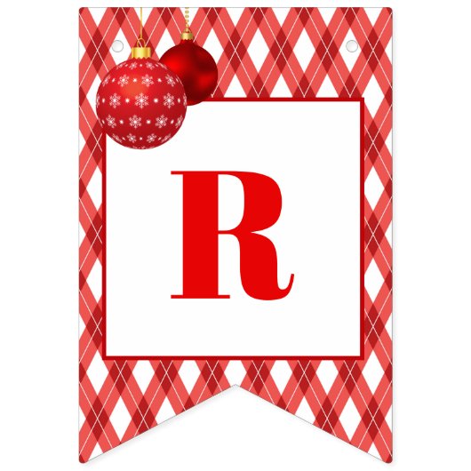 Rood en wit thema / Vrolijk kerstfeest Vlaggetjes (Derde vlag)