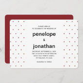 Rood en wit tijdloze bruiloft Stippen Kaart (Voorkant / Achterkant)