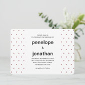 Rood en wit tijdloze bruiloft Stippen Kaart (Staand voorkant)