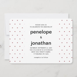 Rood en wit tijdloze bruiloft Stippen Kaart