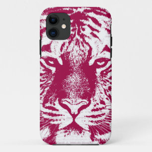 Rood en wit tijgergezicht iPhone 11 hoesje