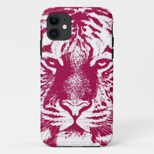 Rood en wit tijgergezicht Case-Mate iPhone case (Achterkant)