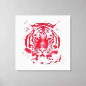 Rood en wit tijgergezicht dicht canvas afdruk (Voorkant)