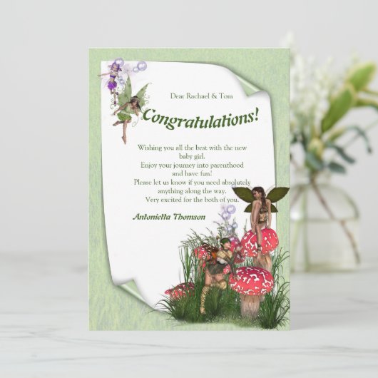 Rood en wit toadstool sprookjes Hartelijk dank Bedankkaart (Staand voorkant)