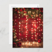 Rood en Wit Touwtje Licht Kerst Digitale Kunst Feestdagenkaart (Voorkant / Achterkant)