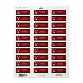 Rood en Wit Trio van Sneeuwvlokken Etiket (Full Sheet)