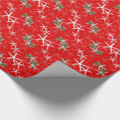 Rood en Wit Tropisch Kerst Zeester Papier (Hoek)