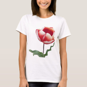 Rood en wit Tulip Bella Canvas T-shirt