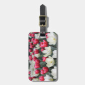 Rood en wit Tulps Bagagelabel op maat (Voorkant verticaal)