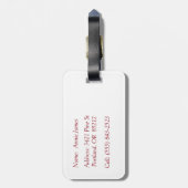 Rood en wit Tulps Bagagelabel op maat (Achterkant verticaal)