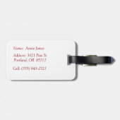 Rood en wit Tulps Bagagelabel op maat (Achterkant horizontaal)