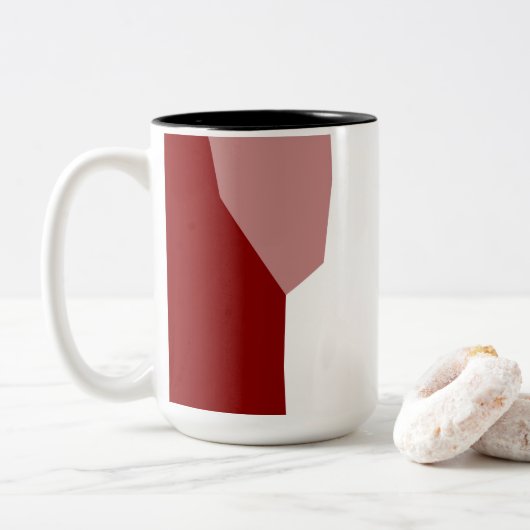Rood en wit tweekleurige koffiemok (Met donut)