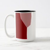 Rood en wit tweekleurige koffiemok (Links)