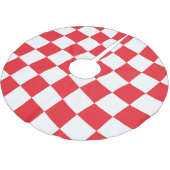 Rood en Wit Twisted Checkerboard Kerstboom Rok (Gekanteld)
