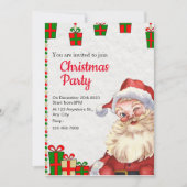 rood en wit uitnodiging Kerstmis (Voorkant)