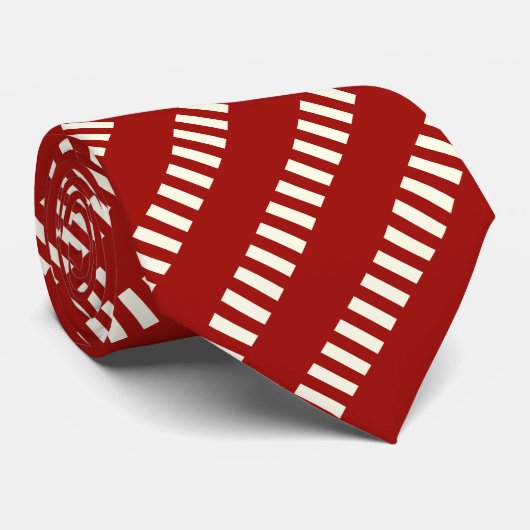 Rood en wit uniek patroon stropdas (Opgerold)