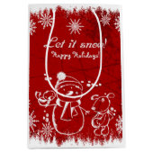 Rood en wit vakantie illustratie medium cadeauzakje (Voorkant)