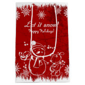 Rood en wit vakantie illustratie medium cadeauzakje (Achterkant)