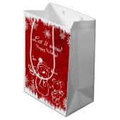 Rood en wit vakantie illustratie medium cadeauzakje (Achterkant Gekanteld)